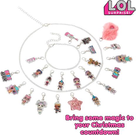 L.O.L. Surprise! Calendario Avvento 2021 con Gioielli Bambina, Calendario Natale Con Bracciale, Collana E Ciondoli, Advent Calendar, Regalo bambina dai 3 anni + - 2