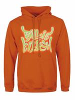 Felpa Con Cappuccio Unisex Tg. 2XL. Billie Eilish: Airbrush Flames Blohsh Orange