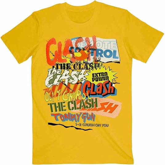 Clash (The): Singles Collage Text (T-Shirt Unisex Tg. 2XL)