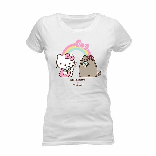Pusheen-Hello Kitty: Rainbow (T-Shirt Unisex Tg. L)