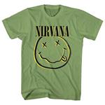 T-Shirt Unisex Tg. M Nirvana: Inverse Smiley Green