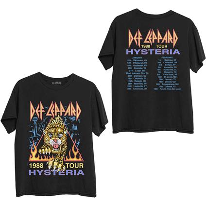 Back Print T-Shirt Unisex Tg. S Def Leppard: Hysteria ''88