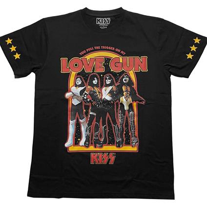 Sleeve Print T-Shirt Unisex Tg. XL Kiss: Love Gun Stars