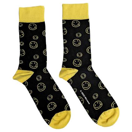 Nirvana: Outline Happy Faces (Socks / Calzini Alti Unisex Tg. 40-43)