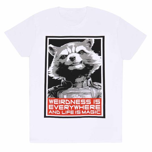 T-Shirt Unisex Tg. S Marvel: Guardians Of The Galaxy - Vol 3 - Red Rocket - White