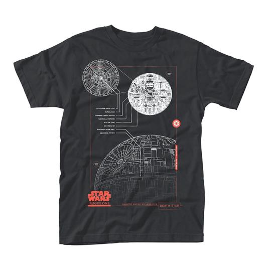 T-Shirt Unisex Star Wars Rogue One. Blue Print Death Star