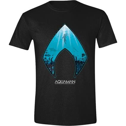 T-Shirt Unisex Tg. 2XL. Dc Comics: Aquaman - Ocean Logo Black