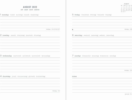 Agenda accademica Letts 2022/23, 12 mesi, settimanale, Inspire A5, verde - 21 x 15 cm - 2