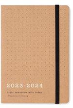 Agenda accademica Letts 2023-24, Eco Writer A6, giornaliero con appuntamenti, Kraft - 14,8 x 10,5 cm