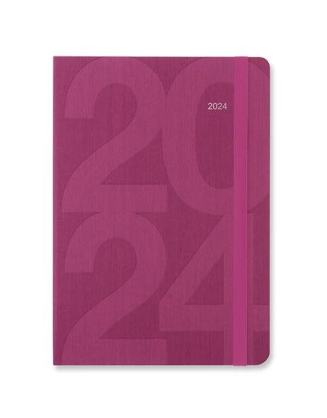 Agenda Letts 2024, Block A5 Settimanale Rosa - 21 x 15 cm