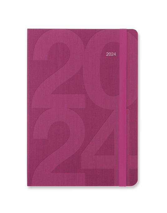 Agenda Letts 2024, Block A5 Settimanale Rosa - 21 x 15 cm