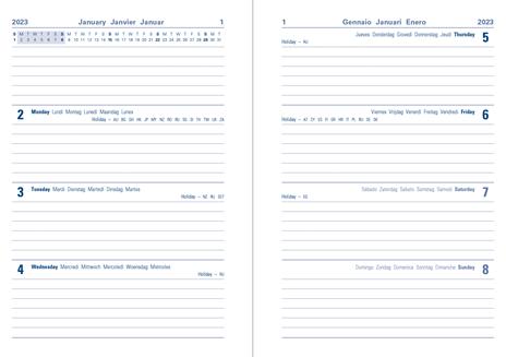 Agenda Letts 2024, Block A5 Settimanale Rosa - 21 x 15 cm - 2