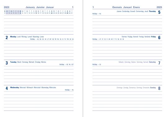 Agenda Letts 2024, Block A5 Settimanale Rosa - 21 x 15 cm - 2