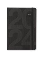 Agenda Letts 2024, Block A5 Settimanale Nero - 21 x 15 cm