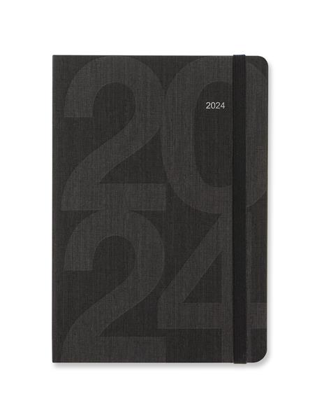 Agenda Letts 2024, Block A5 Settimanale Nero - 21 x 15 cm