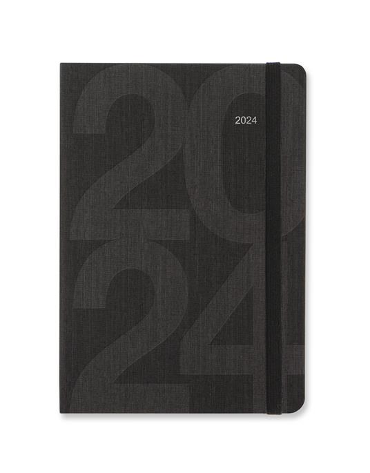 Agenda Letts 2024, Block A5 Settimanale Nero - 21 x 15 cm