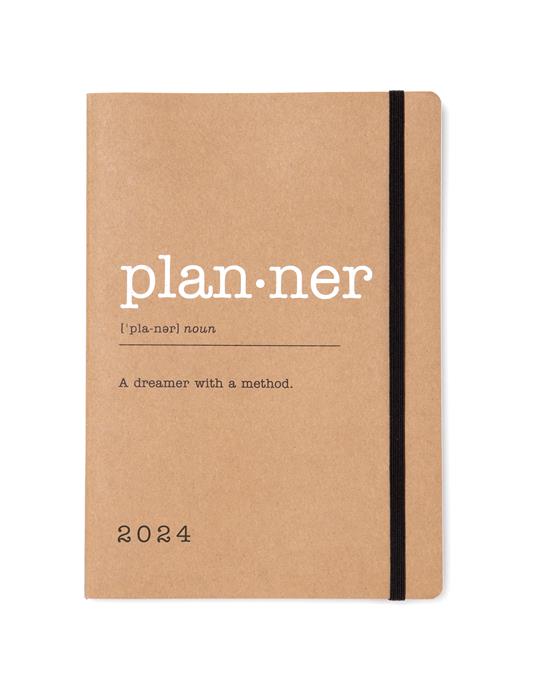 Agenda Letts 2024,  Eco Writers Words A5 Settimanale Kraft - 21 x 15 cm