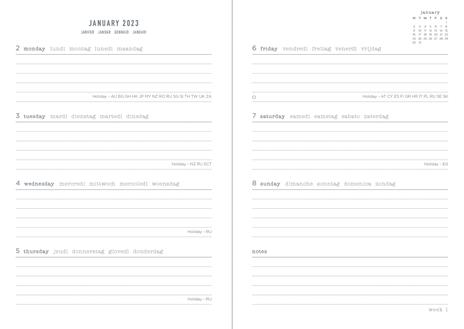 Agenda Letts 2024, Wanderlust A6 Settimanale Santorini - 14,8 x 10,5 cm - 2