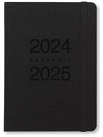 Agenda accademica Letts 2024-2025, 12 mesi, Memo A6, giornaliera, Nero - 21 x 15 cm