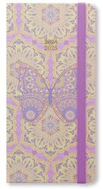 Agenda accademica Letts 2024-2025, 12 mesi, settimanale, Paisley Slim Wtv, multinlingue, Farfalla - 14,7 x 6,9 cm