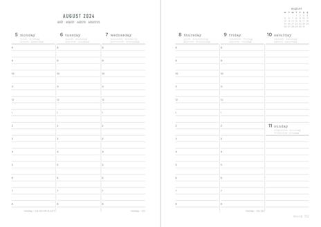 Agenda accademica Letts 2024-2025, 12 mesi, settimanale, Eco Wr A5 Vert Wtv Nero - 21 x 15 cm - 2