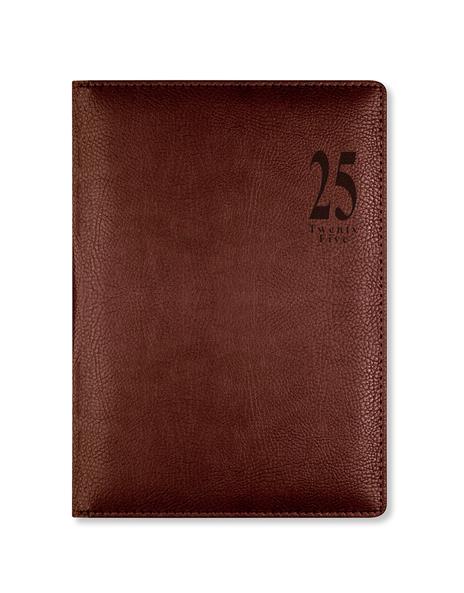 Agenda annuale 2025 Letts 12 Mesi, Milano A5 settimanale cioccolato - 21 x 14,8 cm