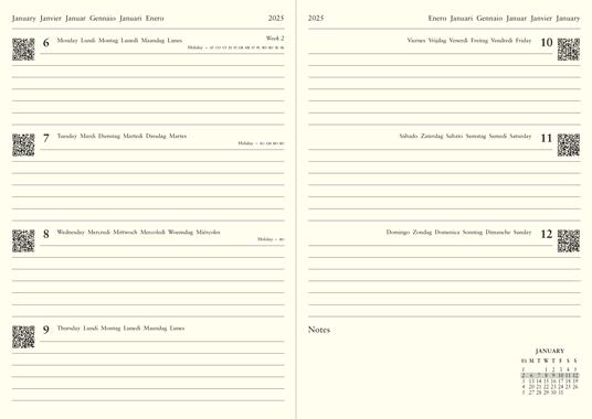 Agenda annuale 2025 Letts 12 Mesi, Lecassa A5 settimanale British Racing Green - 21 x 14,8 cm - 2