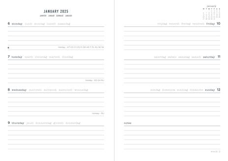 Agenda annuale 2025 Letts 12 Mesi, Celebrate A5 settimanale menta - 21 x 14,8 cm - 2