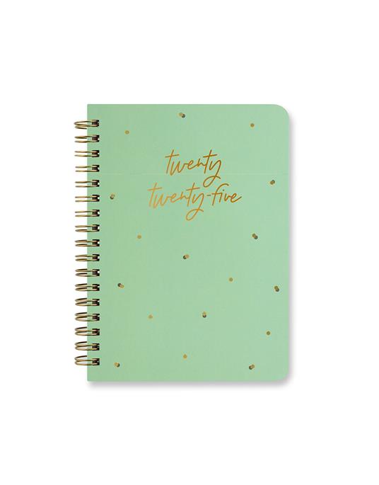 Agenda annuale 2025 Letts 12 Mesi, Celebrate A6 settimanale menta - 14,8 x 10,5 cm