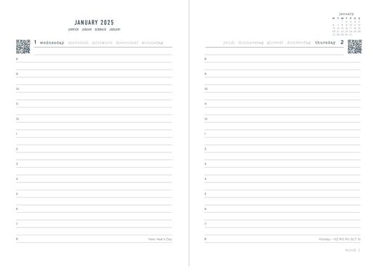 Agenda annuale 2025 Letts 12 Mesi, Big Plans A5 giornaliera  arancione - 21 x 14,8 cm - 2