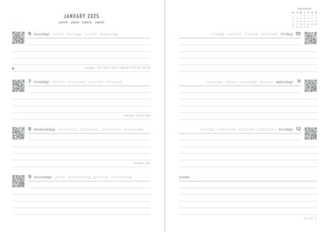 Agenda annuale 2025 Letts 12 Mesi, Wanderlust A6 settimanale Amsterdam - 14,8 x 10,5 cm - 2