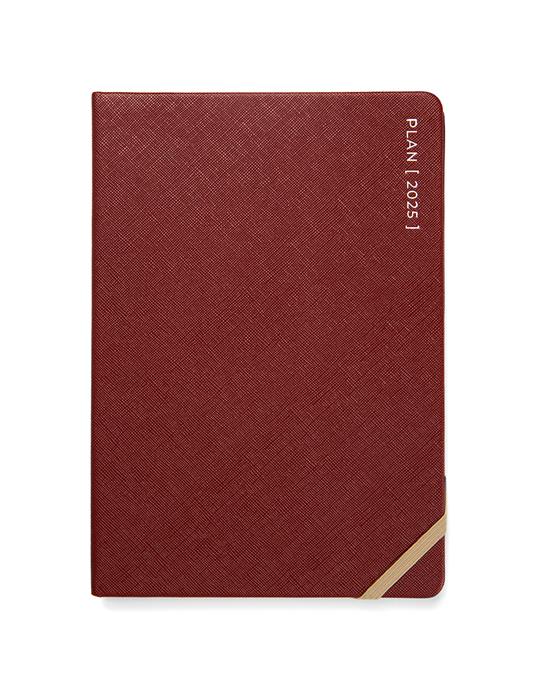 Agenda annuale 2025 Letts 12 Mesi, Serene A5 settimanale bordeaux - 21 x 14,8 cm