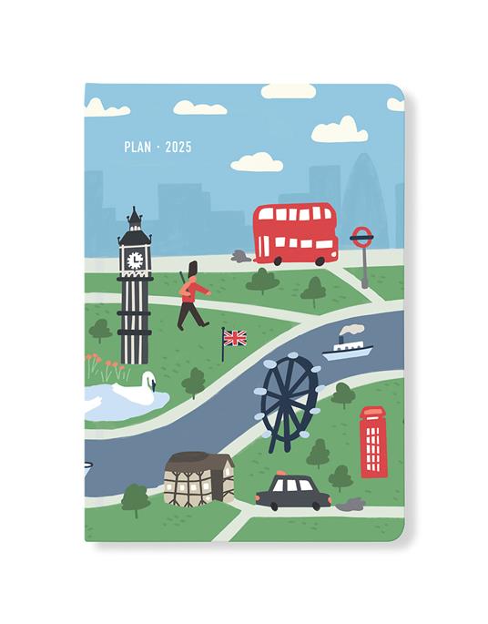 Agenda annuale 2025 Letts 12 Mesi, Wanderlust A5 settimanale London - 21 x 14,8 cm