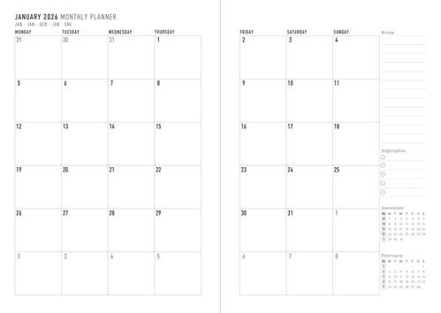 Agenda accademica 2025-2026 Conscious A6 Giornaliero Cipria - 14,8 x 10,5 cm - 3