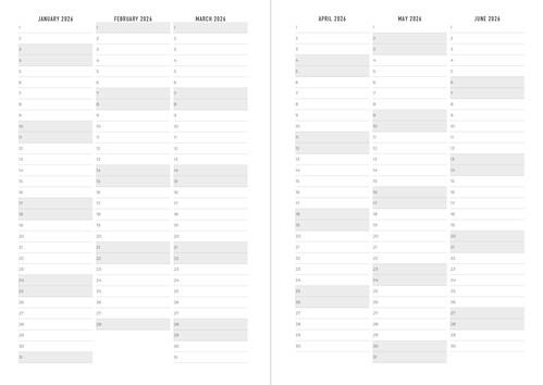 Agenda accademica 2025-2026 Conscious A6 Giornaliero Cipria - 14,8 x 10,5 cm - 4