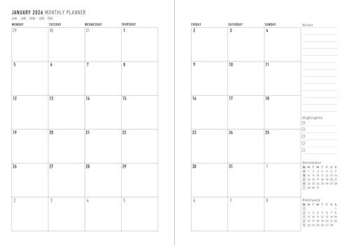 Agenda accademica 2025-2026 Conscious A6 Giornaliero Cipria - 14,8 x 10,5 cm - 7