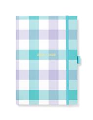 Agenda accademica 2025-2026 Gingham A5 Settimanale Azzurro - 21 x 14,8 cm