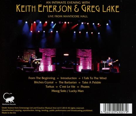 Live from Manticore Hall - CD Audio di Keith Emerson,Greg Lake - 2