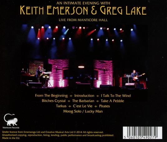 Live from Manticore Hall - CD Audio di Keith Emerson - 2