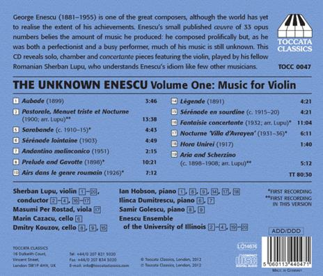 Unknown Enescu - CD Audio di George Enescu - 2