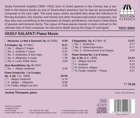 Piano Music - CD Audio di Vasily Kalafati - 2