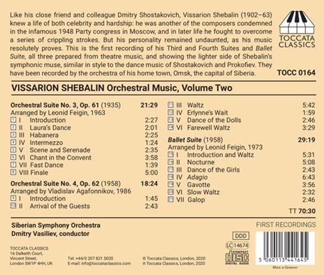 Musica completa per orchestra vol.2 - CD Audio di Vissarion Shebalin,Siberian Symphony Orchestra - 2