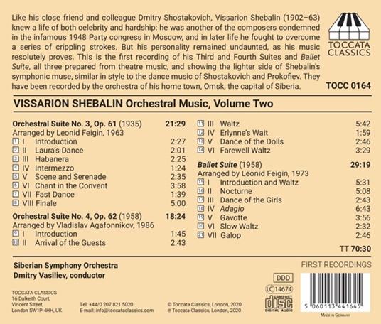 Musica completa per orchestra vol.2 - CD Audio di Vissarion Shebalin,Siberian Symphony Orchestra - 2