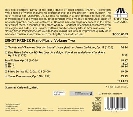 Piano Music, Vol. 2 - CD Audio di Ernst Krenek - 2