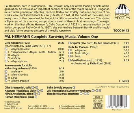 Complete Surviving Music vol.1 - CD Audio di Clive Greensmith,Pál Hermann - 3