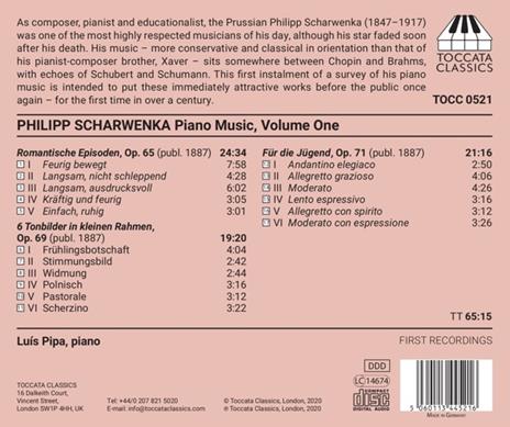 Musica completa per pianoforte vol.1 - CD Audio di Franz Xaver Scharwenka,Luís Pipa - 2
