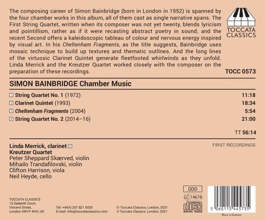 Chamber Music - CD Audio di Simon Bainbridge - 2