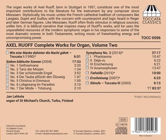 Axel Ruoff: Sämtliche Werke Für Orgel, Vol.2 - CD Audio di Jan Lehtola - 2