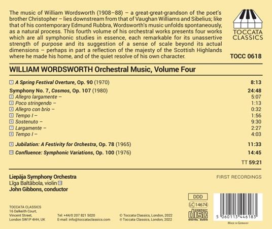 Musica per orchestra completa vol.4 - CD Audio di William Wordsworth - 2