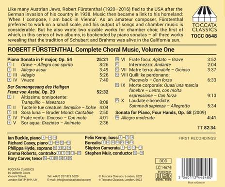 Complete Choral Music Vol.1 - CD Audio di Robert Fürstenthal - 2